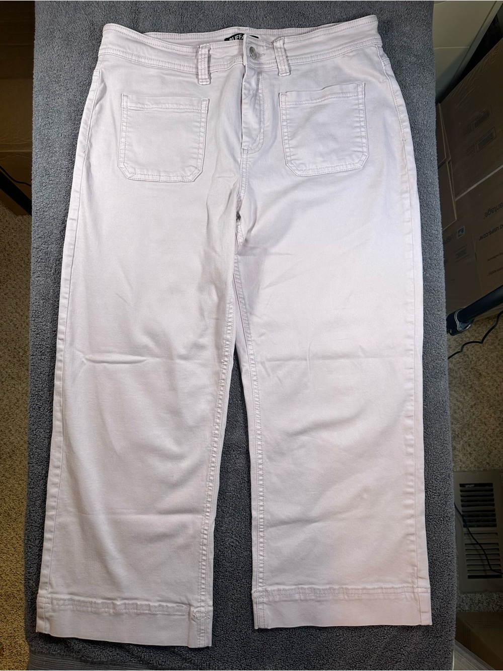 Buffalo David Bitton Brigette Crop Pants 12/32 Pink High Rise Wide Leg Stretch